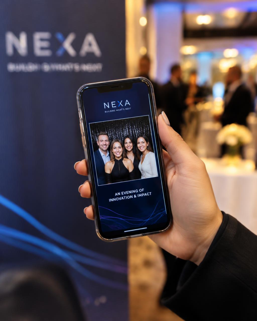 Guests sharing digital photos at an event